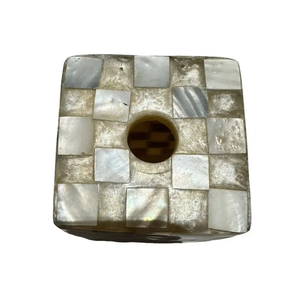 4 Bathroom Vanity Set Marble Look Resin Mother of Pearls Inlay Cover Check
